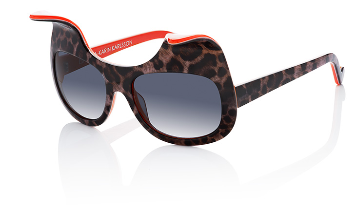 Panthere and orange cat frame sunglasses by Anna-Karin Karlsson